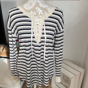 🌿3/$30🌿 Splendid black & white striped long sleeve shirt